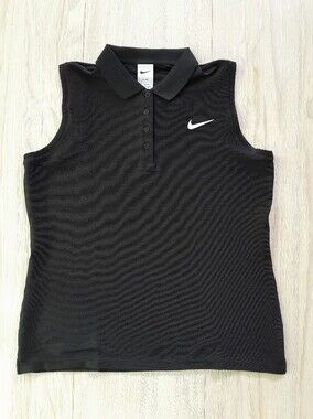 Nike Dri-Fit Sleeveless Golf Polo Ribbed Tank Black